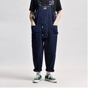 Men's Dark Blue Japanese Style Overalls